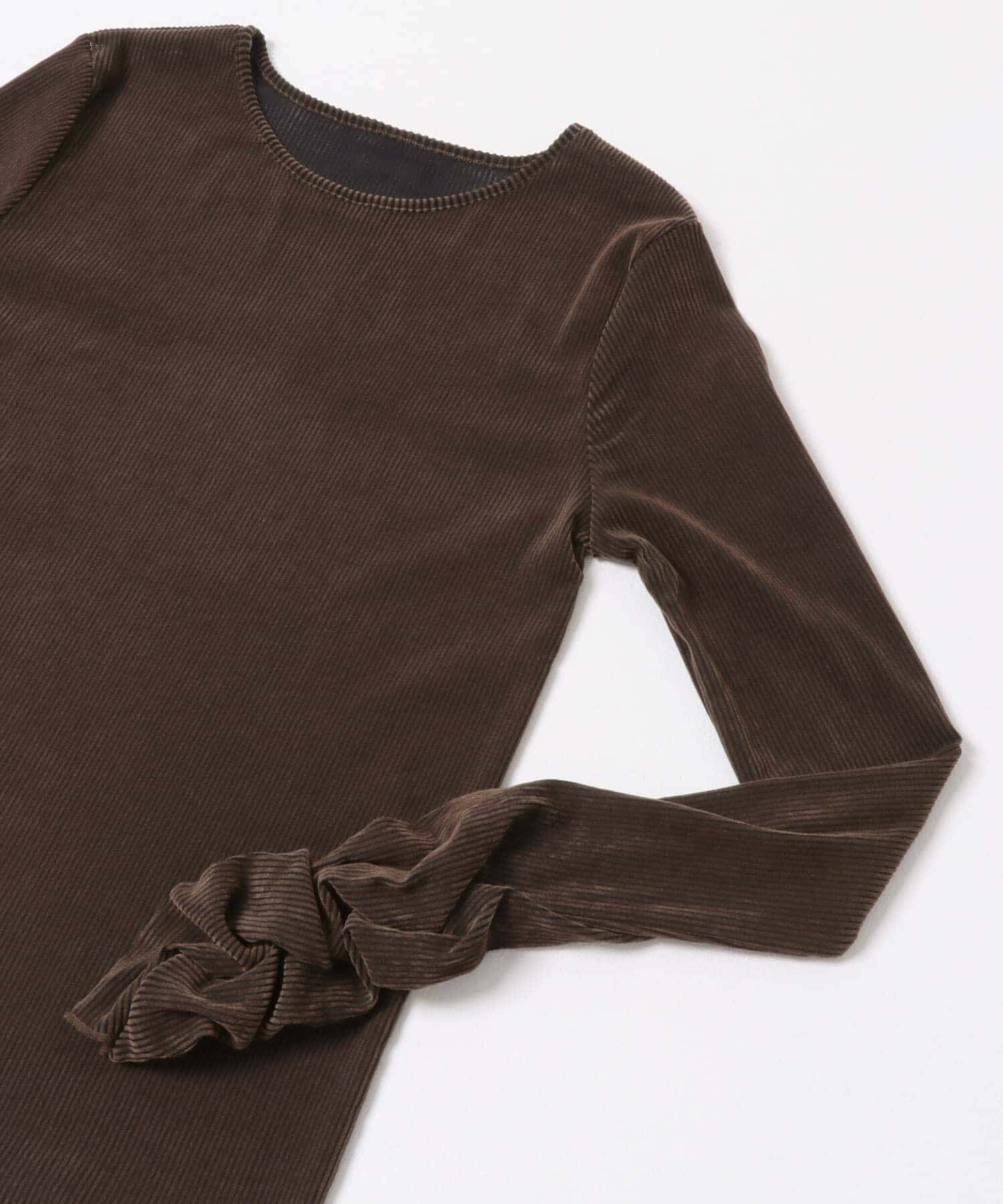  「シアーベロアシャーリングスリーブトップス」|Tシャツ・カットソー|