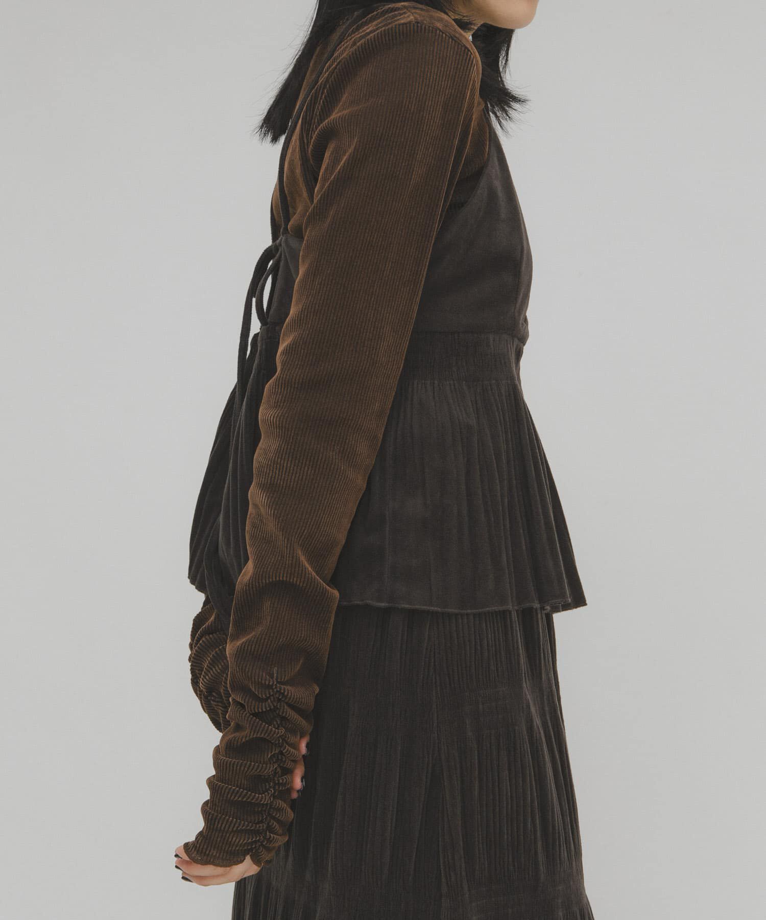  「シアーベロアシャーリングスリーブトップス」|Tシャツ・カットソー|