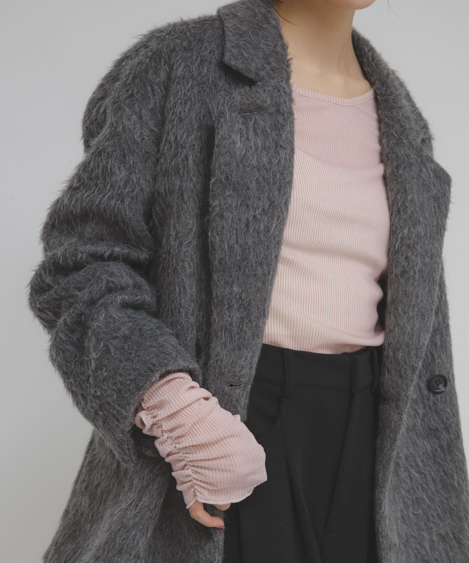  「シアーベロアシャーリングスリーブトップス」|Tシャツ・カットソー|