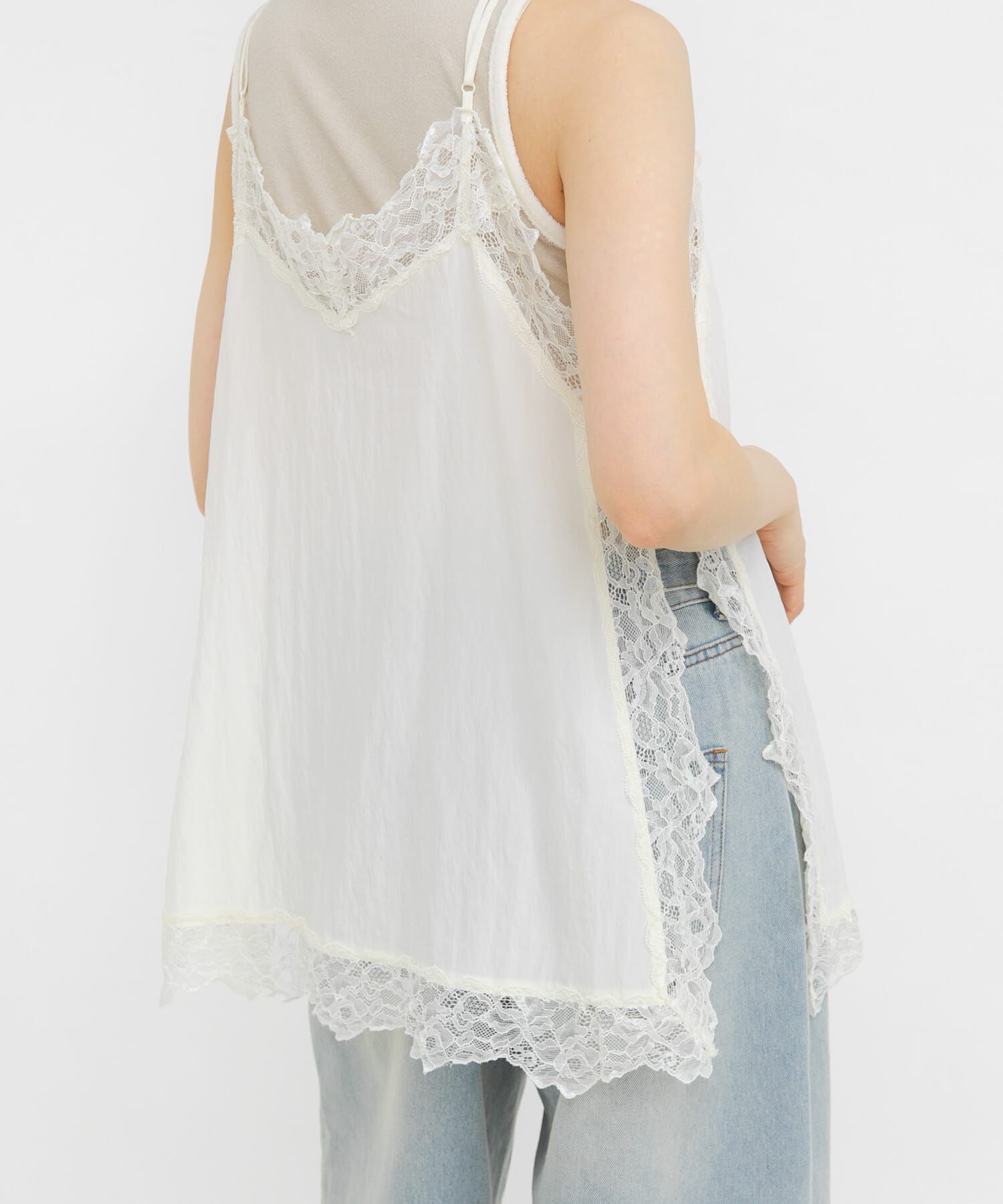  「『一部WEB限定カラー』ヴィンテージライクレースキャミソール」|キャミソール|アイボリー