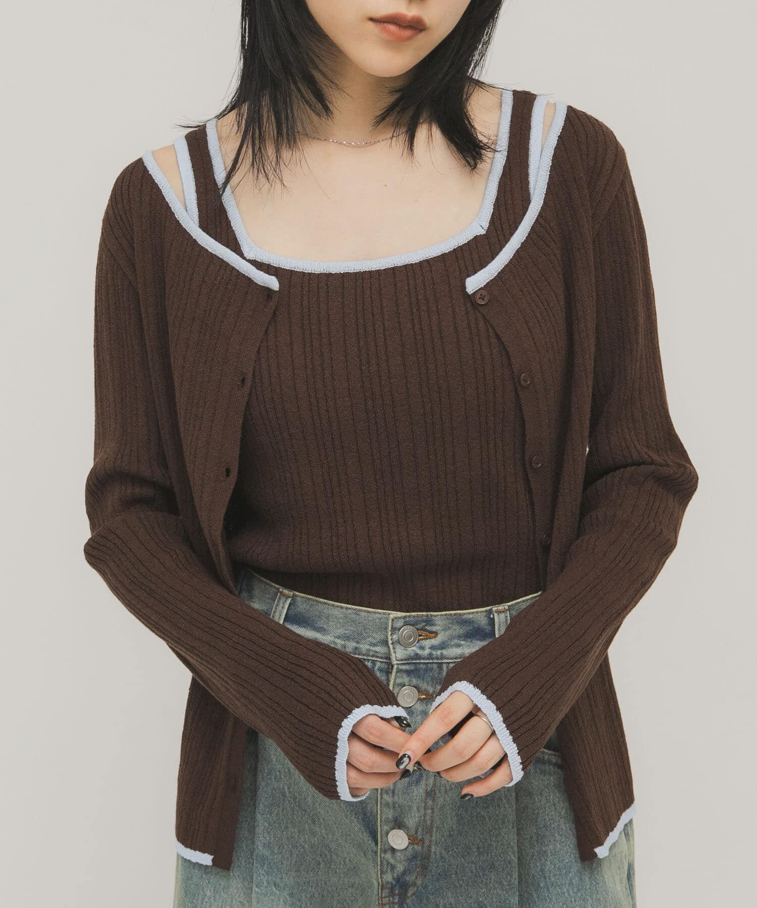  「2WAYタンクトップSETカーディガン」|ニット・セーター|