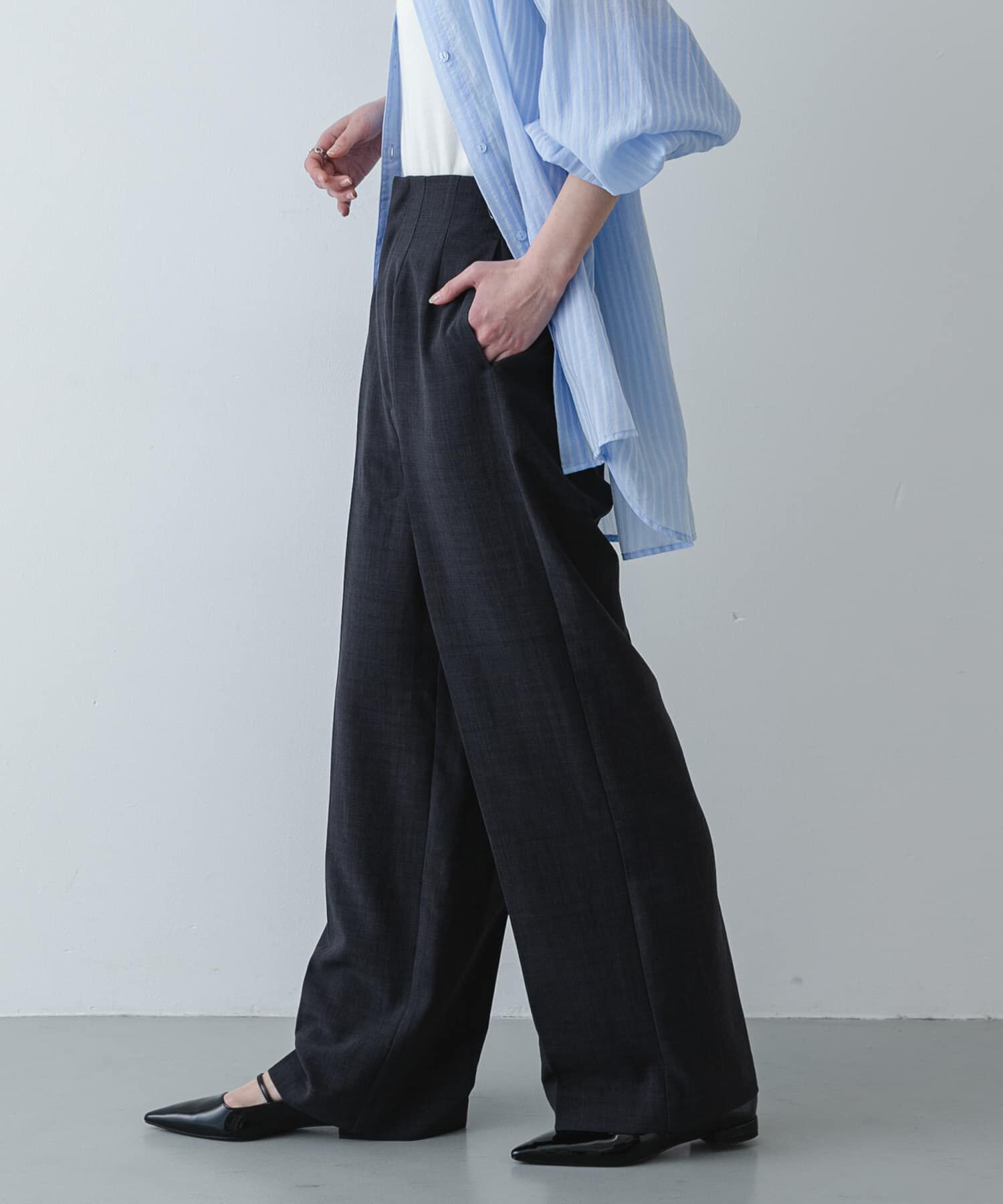 SENSE OF PLACE by URBAN RESEARCH「『一部WEB限定』『UR TECH DRYLUXE』リネンライクワイドパンツ」|その他|