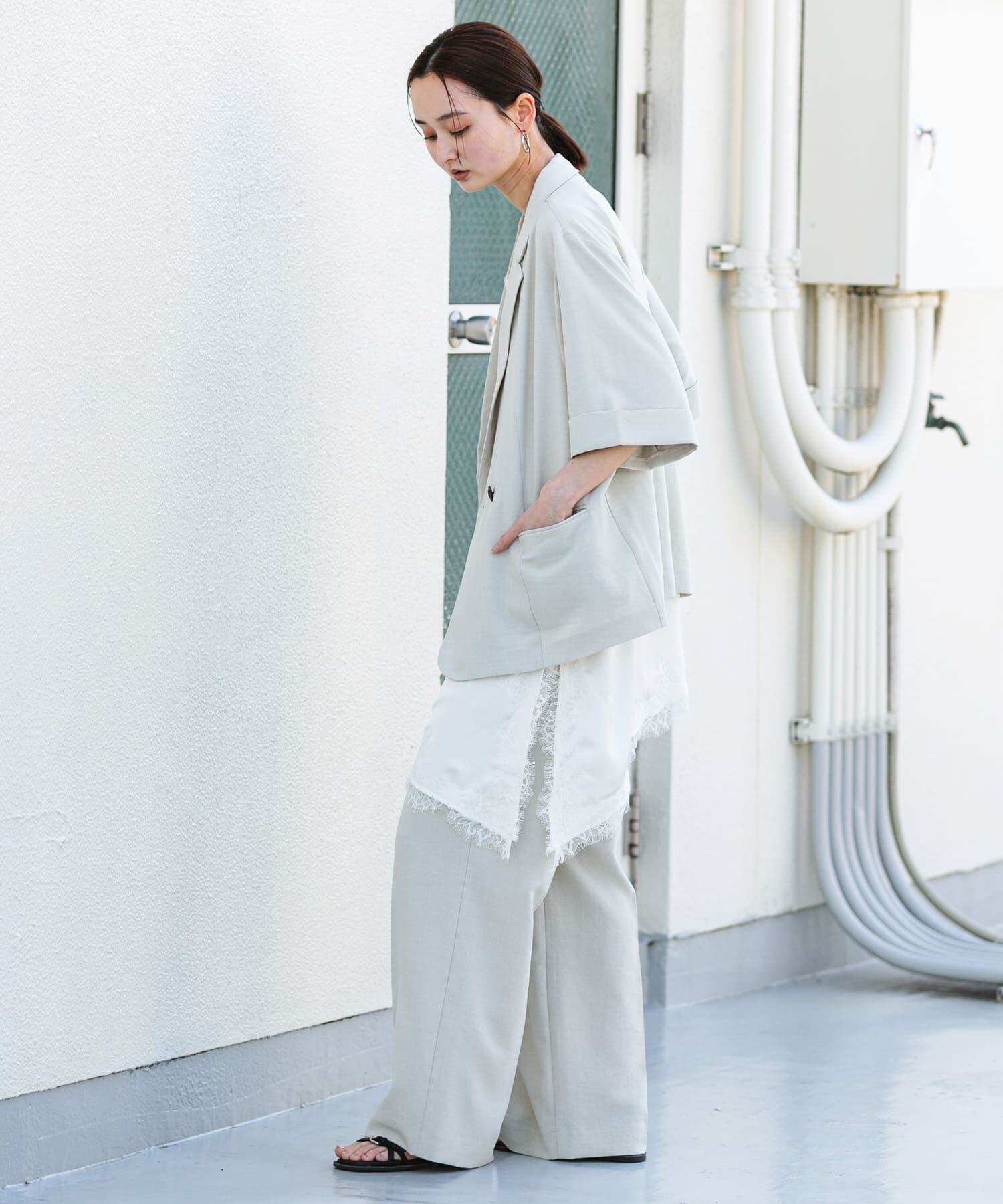 SENSE OF PLACE by URBAN RESEARCH「『一部WEB限定』『UR TECH DRYLUXE』リネンライクワイドパンツ」|その他|