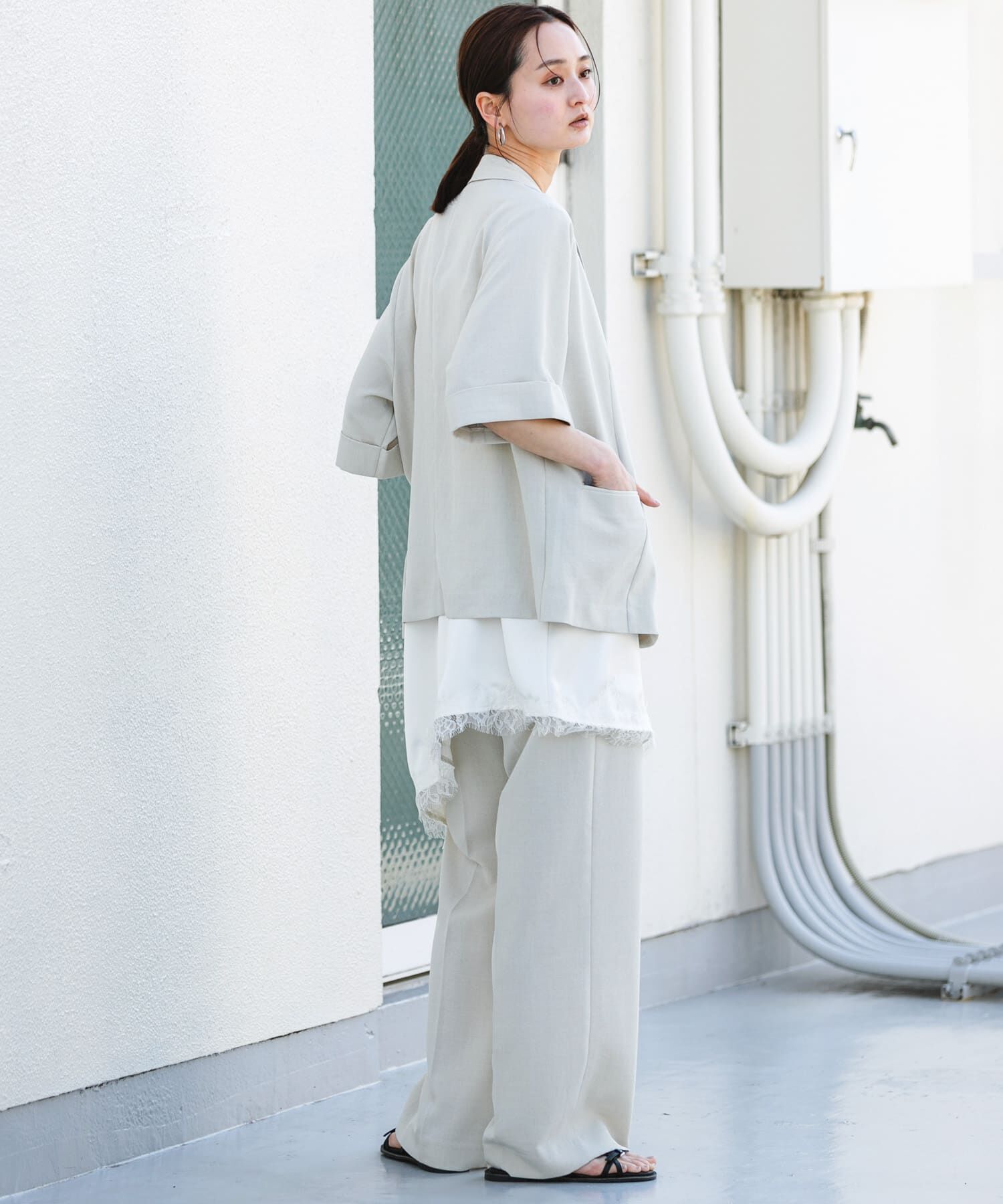 SENSE OF PLACE by URBAN RESEARCH「『一部WEB限定』『UR TECH DRYLUXE』リネンライクワイドパンツ」|その他|