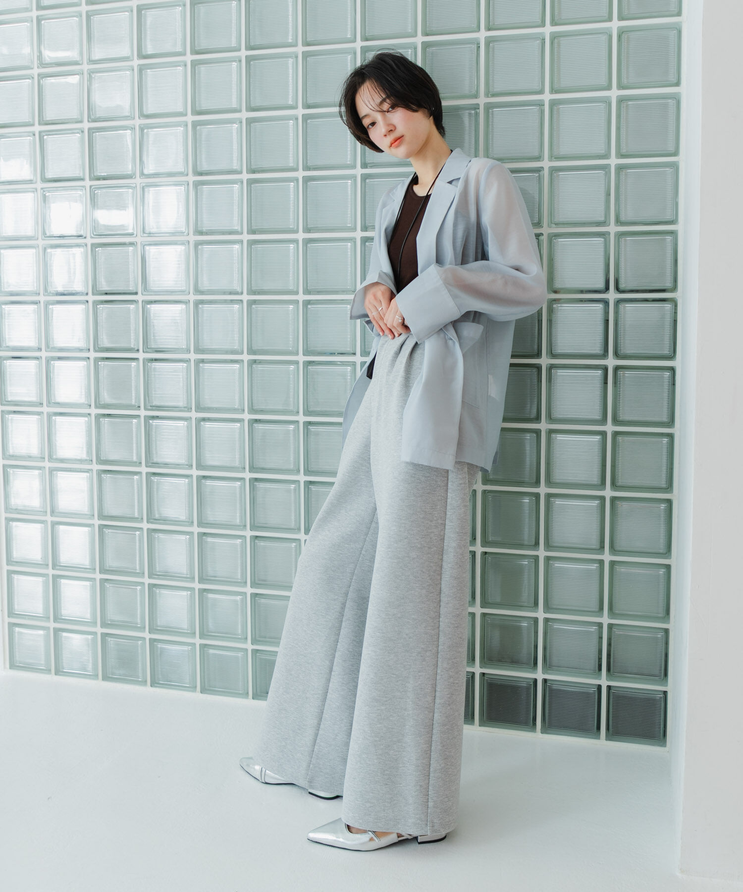 SENSE OF PLACE by URBAN RESEARCH「ポンチスラックスパンツ」|その他|ライトグレー