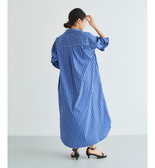 le.coeur blanc「《WEB限定アイテム》ストライプスキッパーシャツワンピース」|ワンピース|