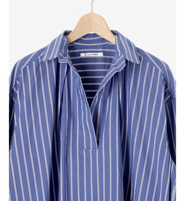 le.coeur blanc「《WEB限定アイテム》ストライプスキッパーシャツワンピース」|ワンピース|