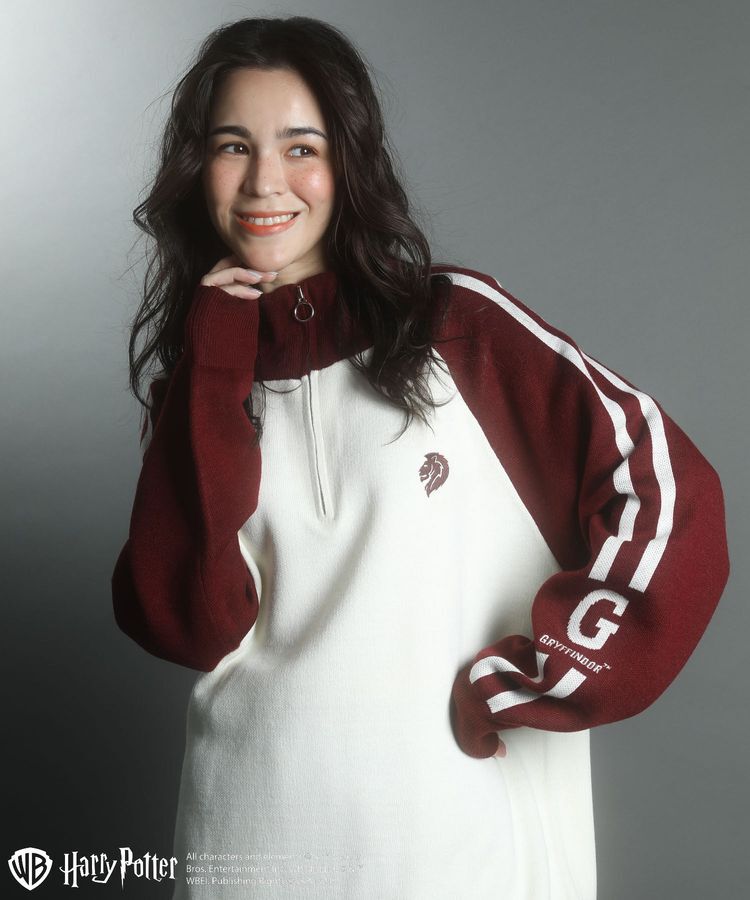 Green Parks「ハリー・ポッター/ライン入りハーフジップニット」|ニット・セーター|Red