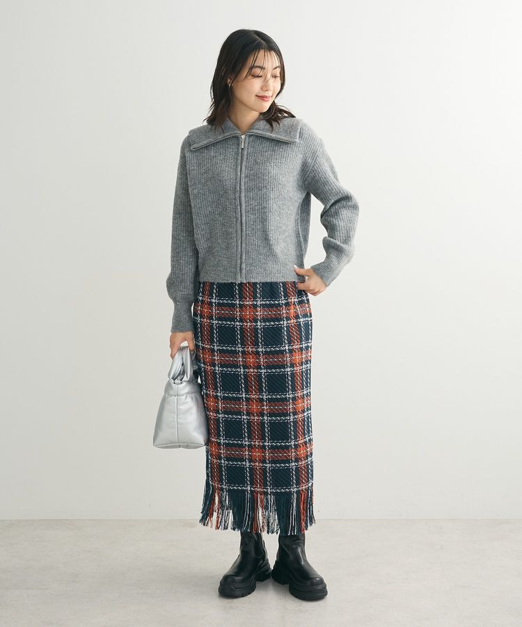 Green Parks「Zip付きコンパクトニットカーディガン」|カーディガン|