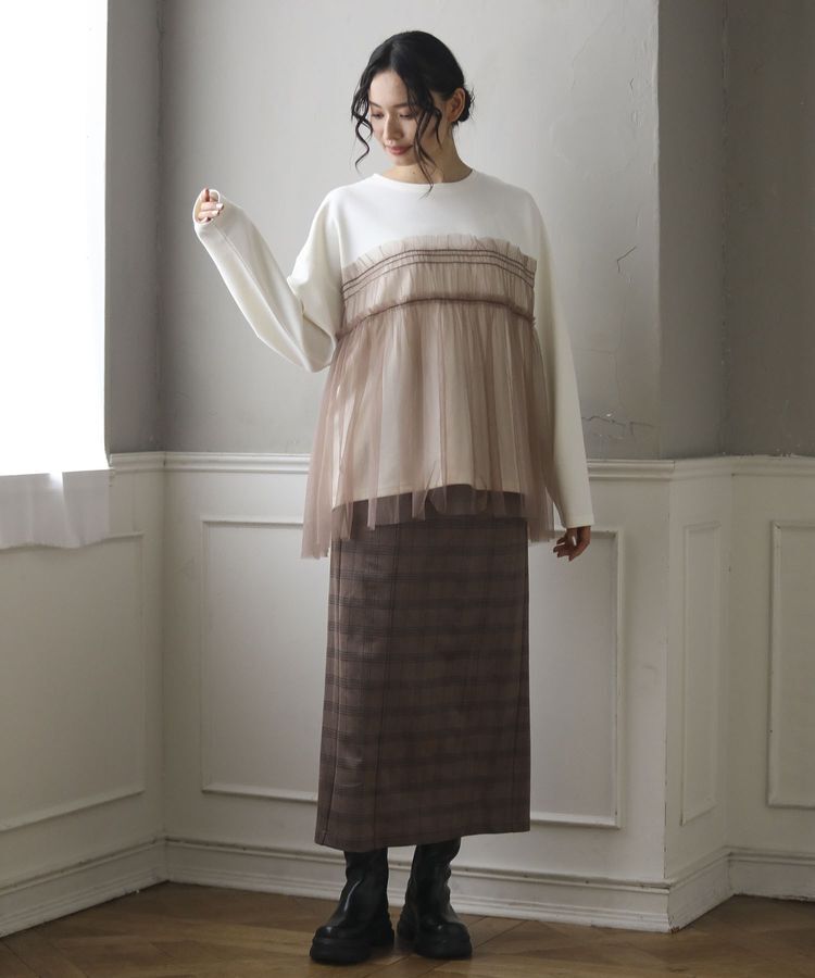 Green Parks「・ELENCARE DUE チェックナロースカート」|タイト|