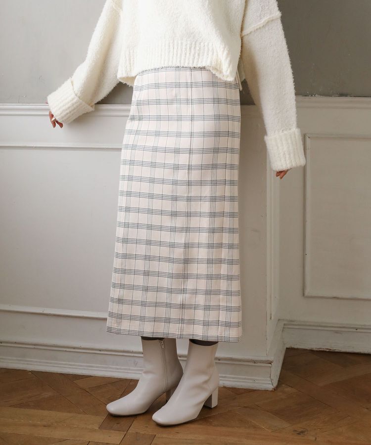 Green Parks「・ELENCARE DUE チェックナロースカート」|タイト|