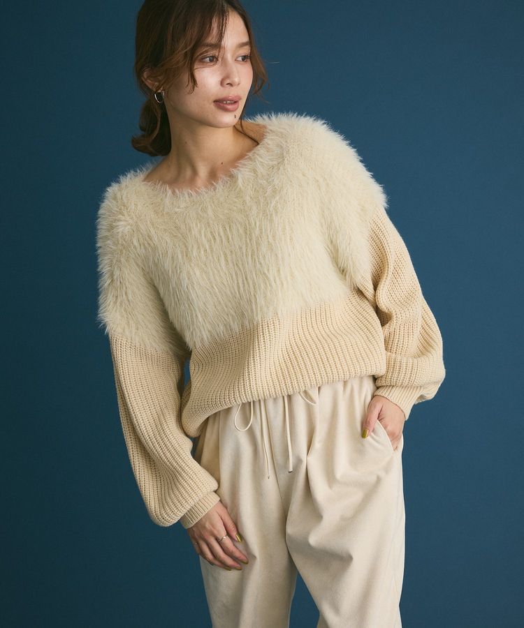 Green Parks「・Petit Fleur シャギーキリカエニット」|ニット・セーター|