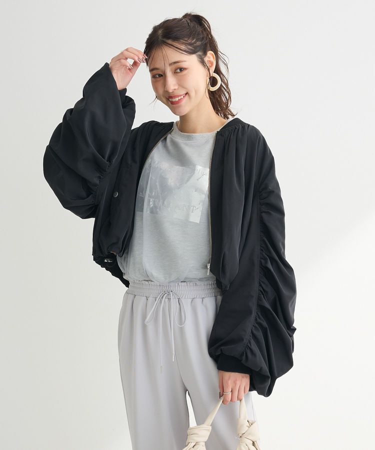 Green Parks「箔プリントチュール重ねプルオーバー」|スウェット・ジャージ|