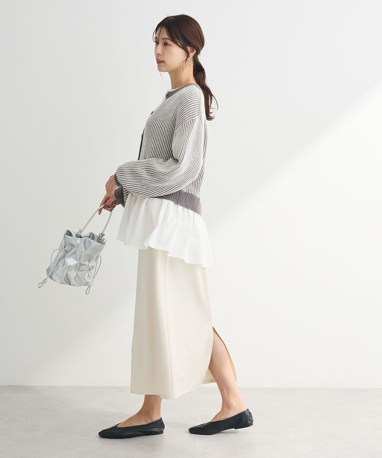 Green Parks「配色リブドッキングチュニック」|ニット・セーター|