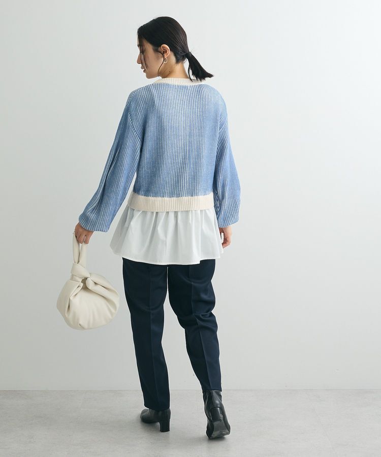 Green Parks「配色リブドッキングチュニック」|ニット・セーター|