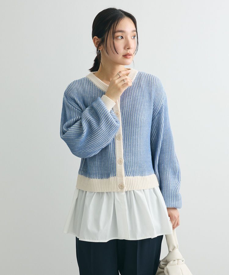 Green Parks「配色リブドッキングチュニック」|ニット・セーター|