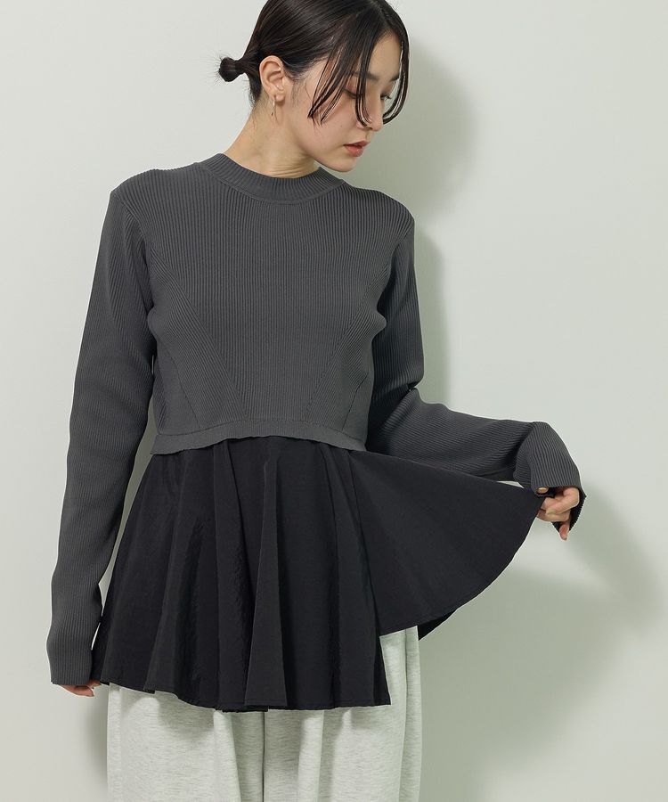 Green Parks「・ELENCARE DUE ハイブリットハイネックニット」|ニット・セーター|Charcoal Gray