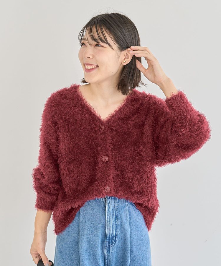 Green Parks「シャギーVネックカーディガン」|カーディガン|