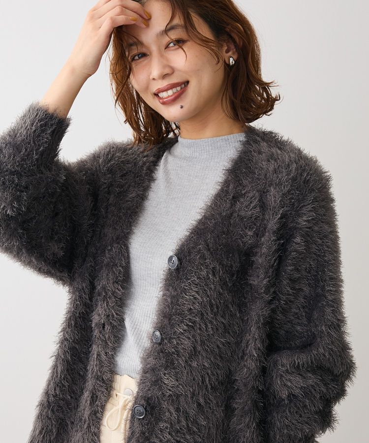 Green Parks「シャギーVネックカーディガン」|カーディガン|