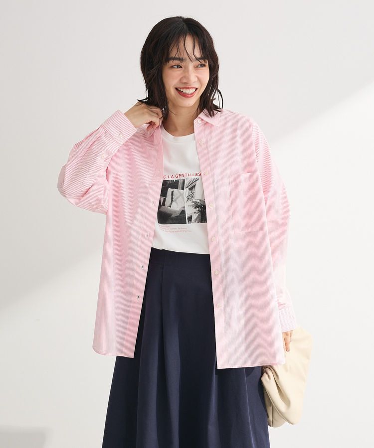 Green Parks「UVカットシャツ」|シャツ・ブラウス|Stripe Pink