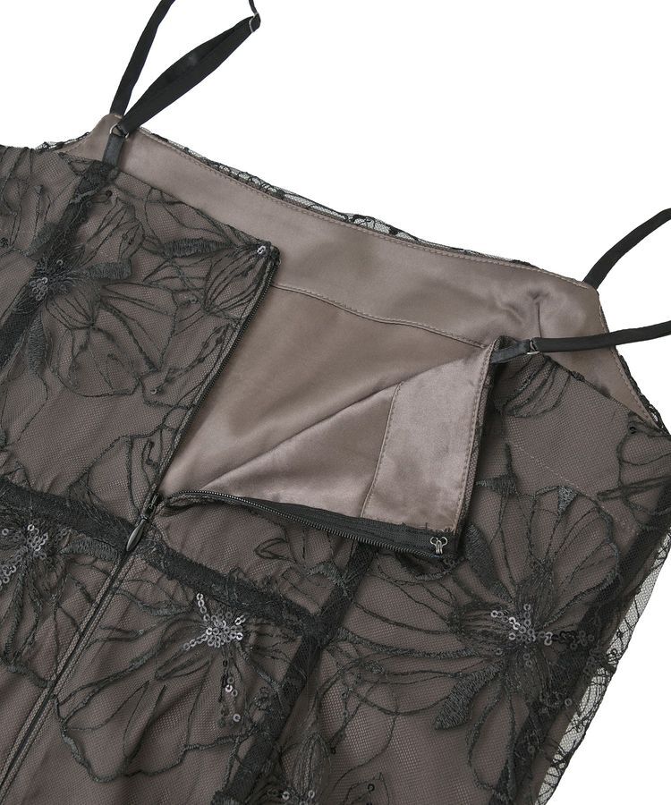 YECCA VECCA「【2点SET】フラワー柄スパンコール刺繍ドレス」|ワンピース|