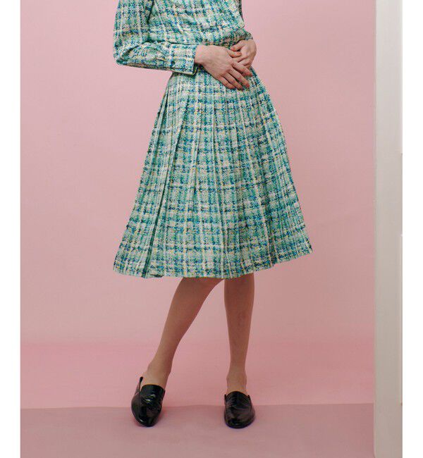 LOULOU WILLOUGHBY「【LOULOU WILLOUGHBY】チェックプリントプリーツミディスカート」|スカート|