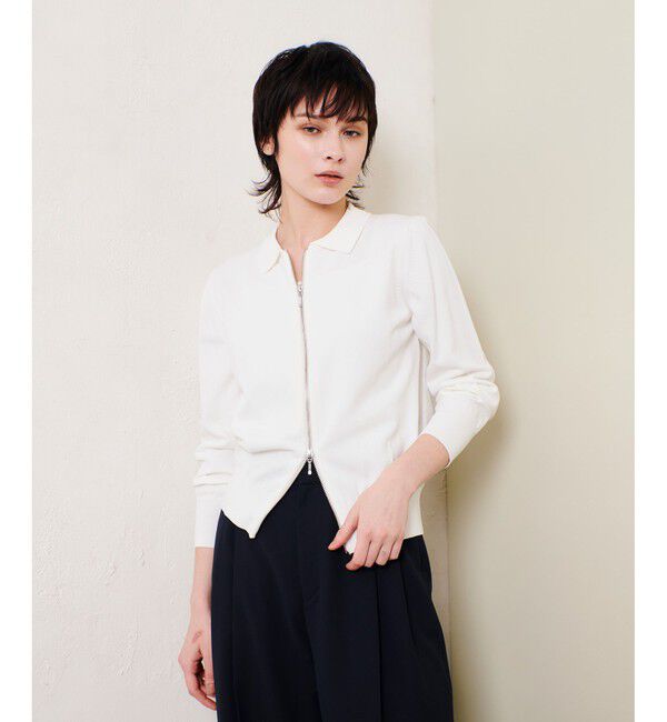 allureville「布帛コンビニットブルゾン」|カーディガン|