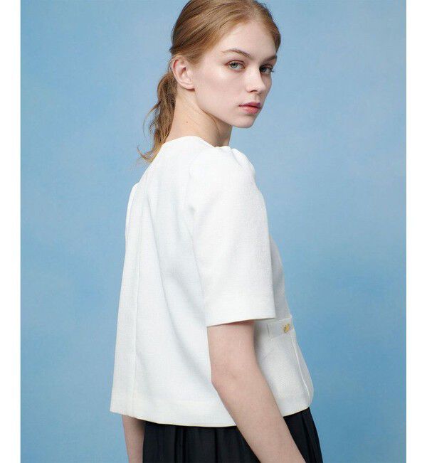 LOULOU WILLOUGHBY「【LOULOU WILLOUGHBY】ブライトリネン半袖ジャケット」|ノーカラージャケット|