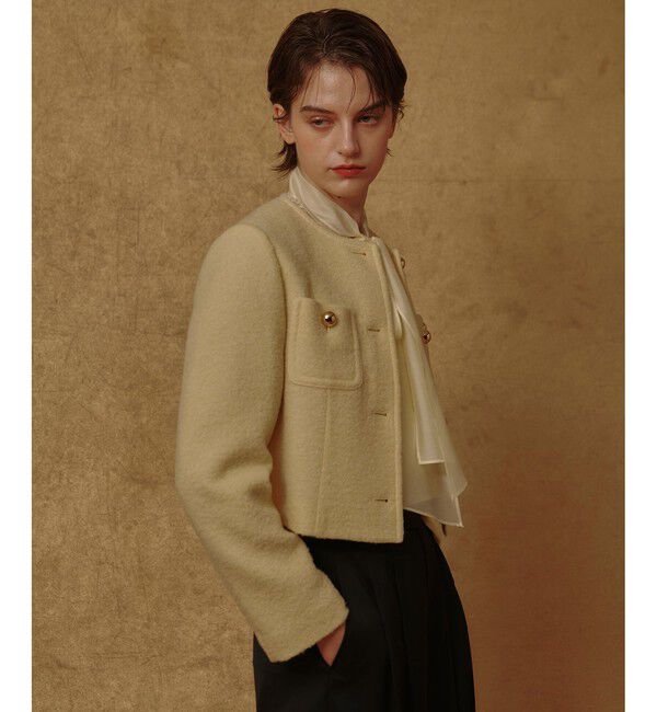 allureville「ブークレーノーカラージャケット」|ノーカラージャケット|