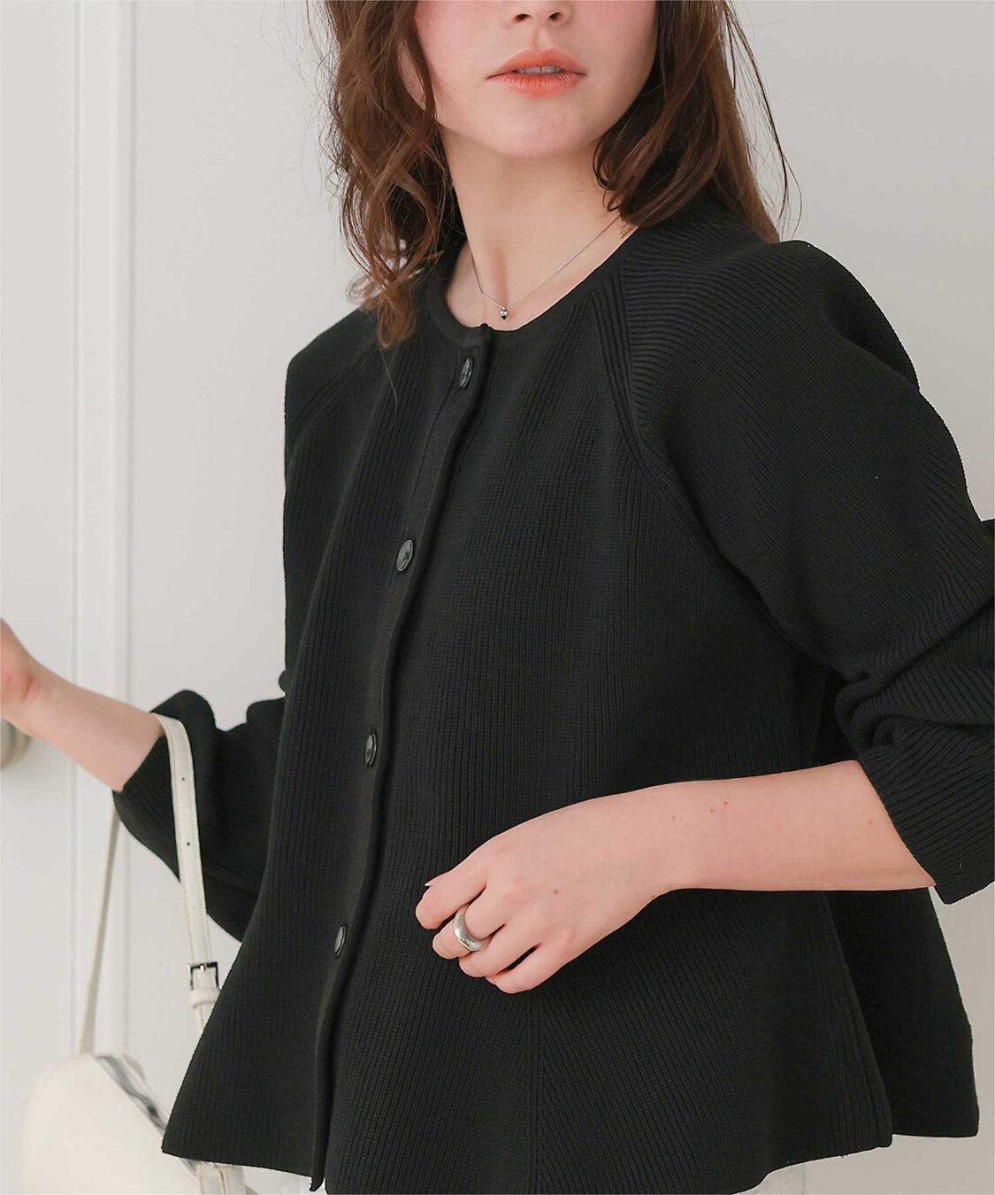 titivate「ペプラムデザインニットカーディガン」|ニット・セーター|