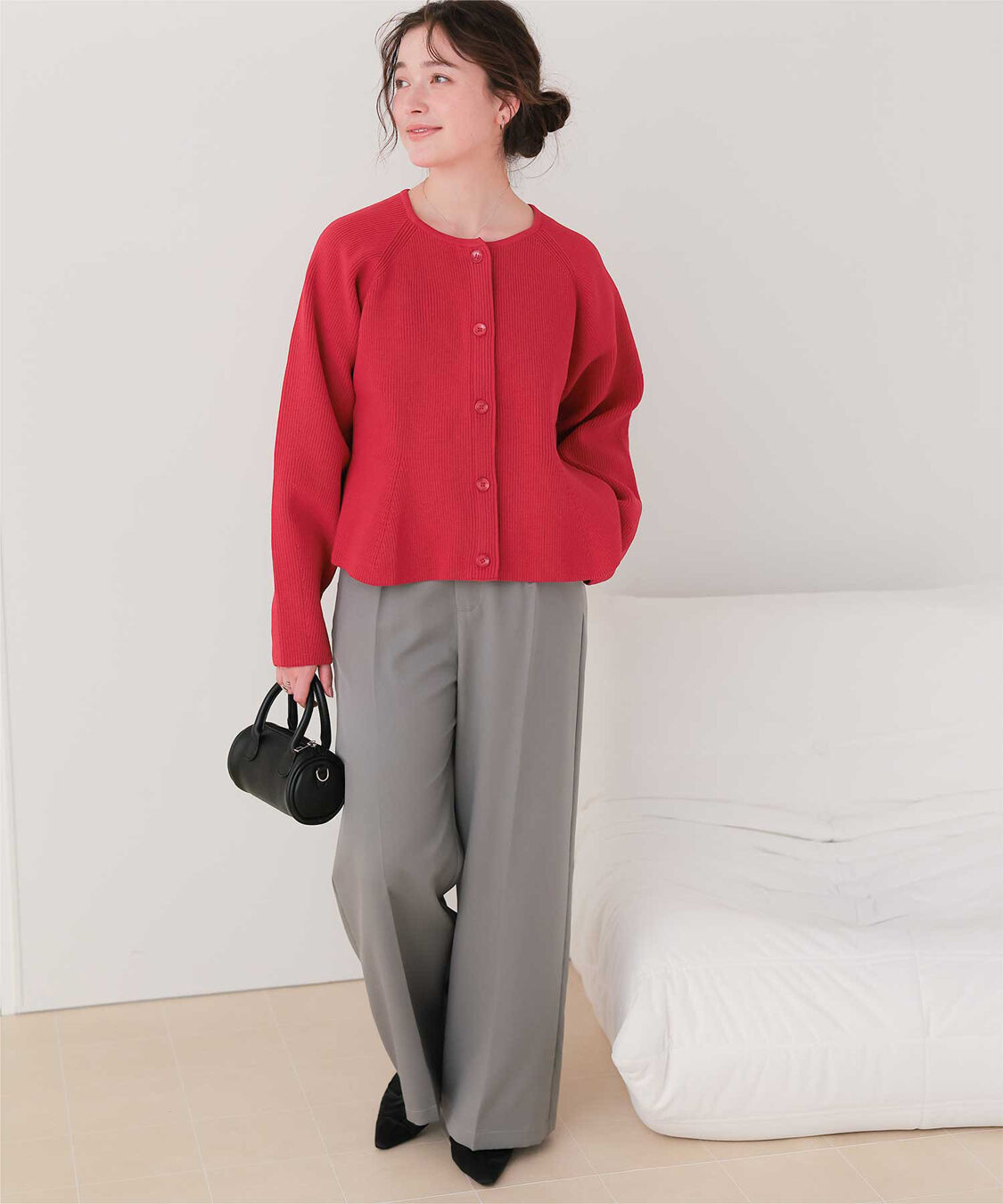 titivate「ペプラムデザインニットカーディガン」|ニット・セーター|