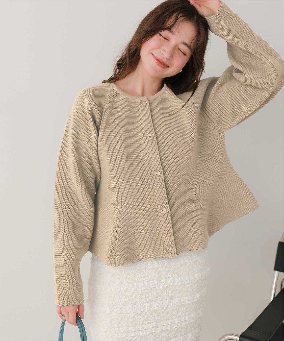 titivate「ペプラムデザインニットカーディガン」|ニット・セーター|