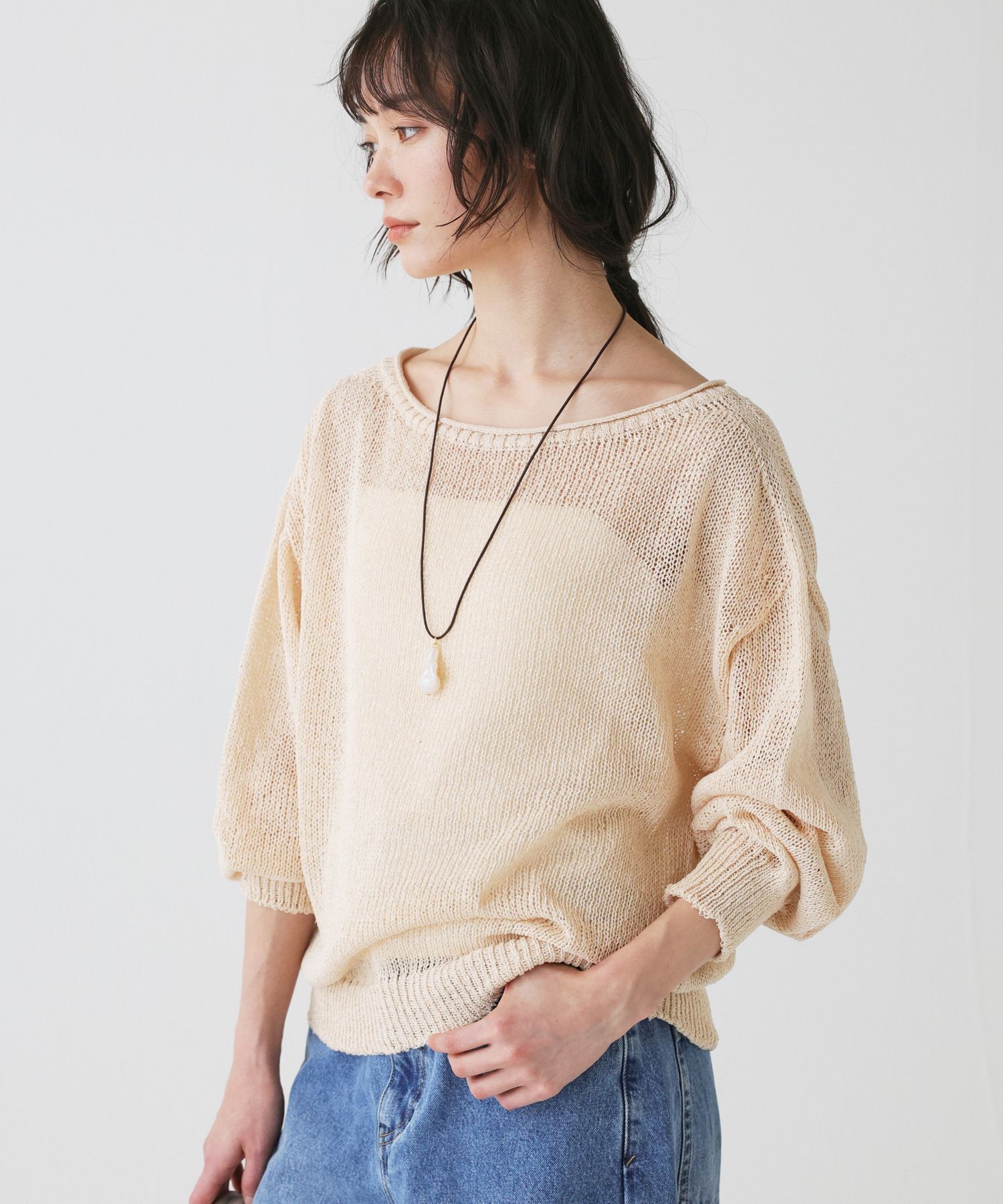 BABYLONE「ペーパー2WAYプルオーバー」|ニット・セーター|ﾋﾟﾝｸ