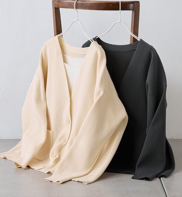  「【WEB限定/Du noir】スポンディッシュBIG Vネックカーディガン」|カーディガン|