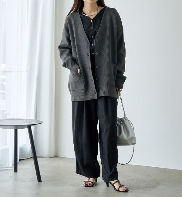  「【WEB限定/Du noir】スポンディッシュBIG Vネックカーディガン」|カーディガン|