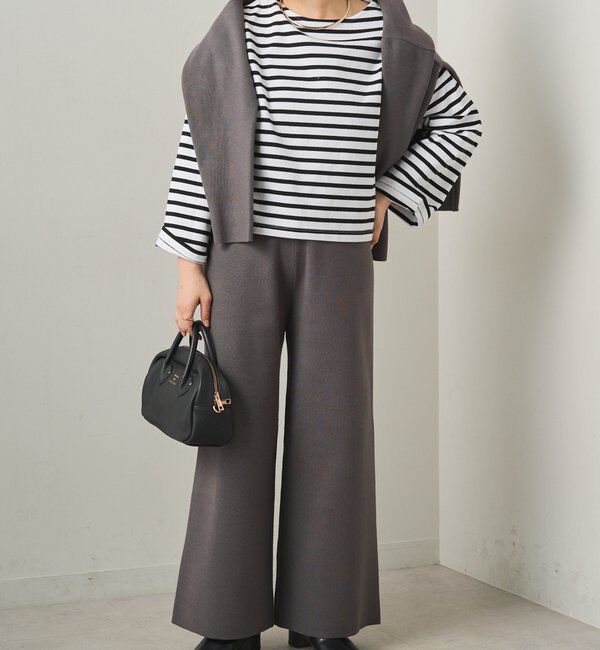  「【3点セット】ワッフルスクエアタンク＆Vネックカーデ+ワイドパンツセットアップ」|カーディガン|