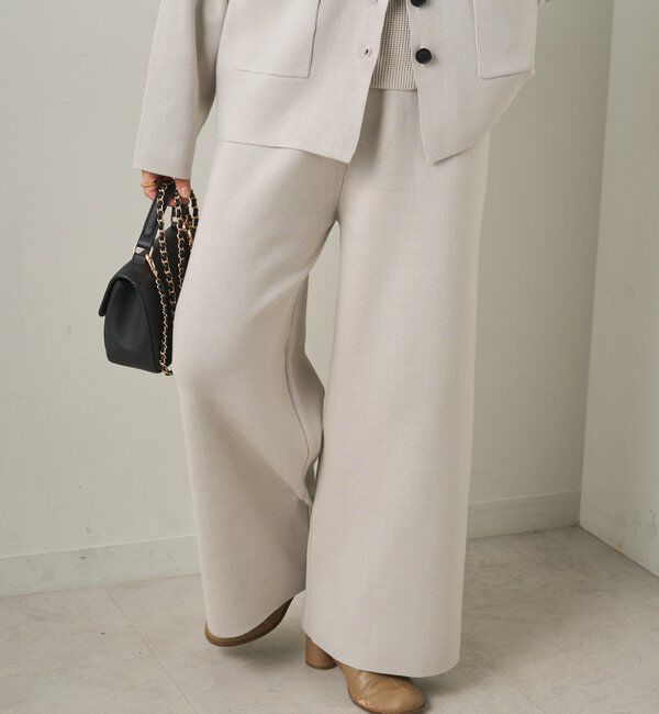  「【3点セット】ワッフルスクエアタンク＆Vネックカーデ+ワイドパンツセットアップ」|カーディガン|