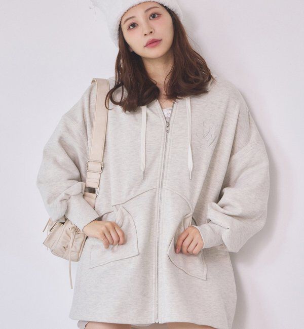  「【WEB限定】ビッグシルエットジップパーカー／裏毛」|プルオーバー|