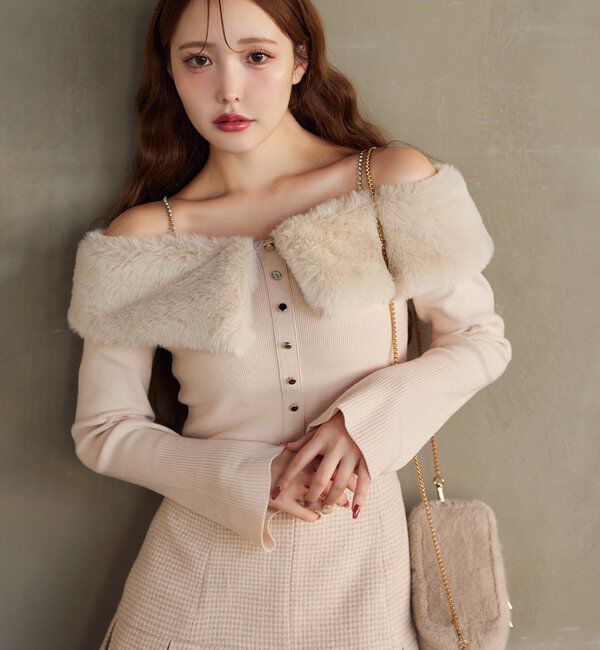  「【REVIVAL】ビジューファーニット」|ニット・セーター|