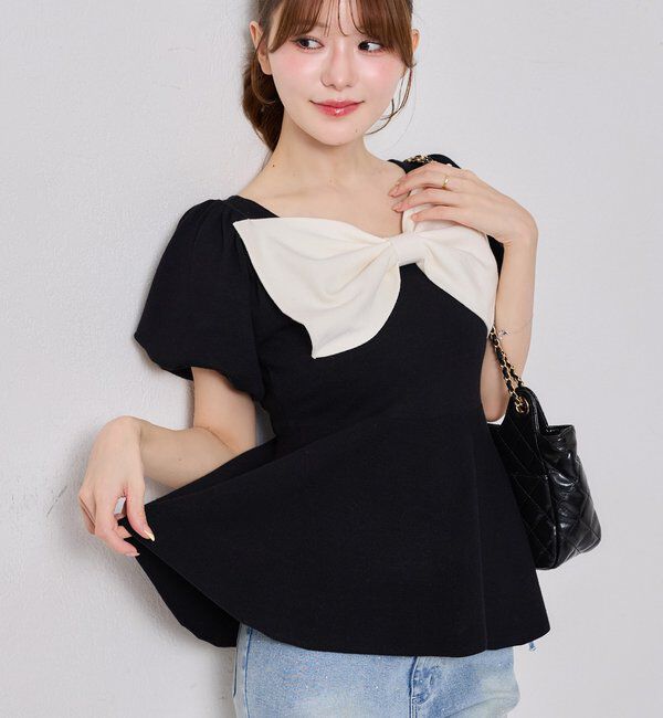  「リボンニットチュニック」|ニット・セーター|