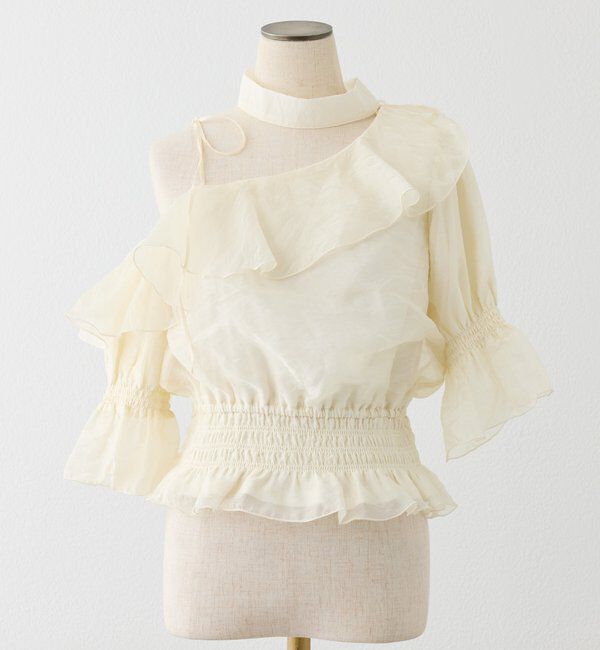  「2WAYワンショルフリルブラウス」|シャツ・ブラウス|アイボリー
