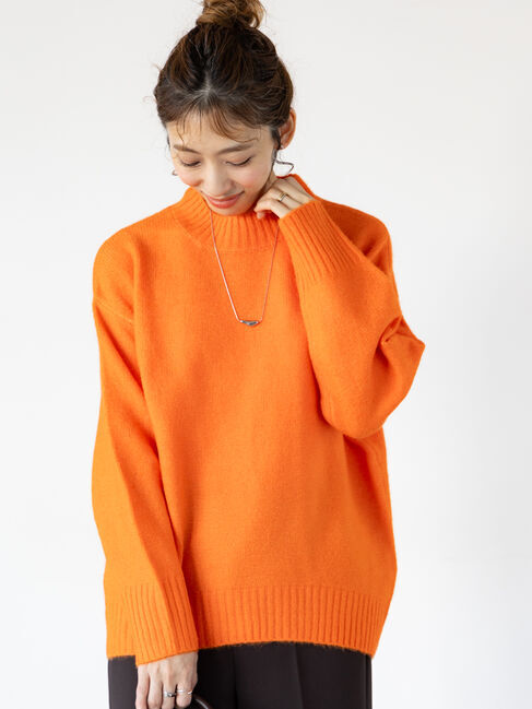 Lugnoncure「ふわふわハイネックニット」|ニット・セーター|オレンジ