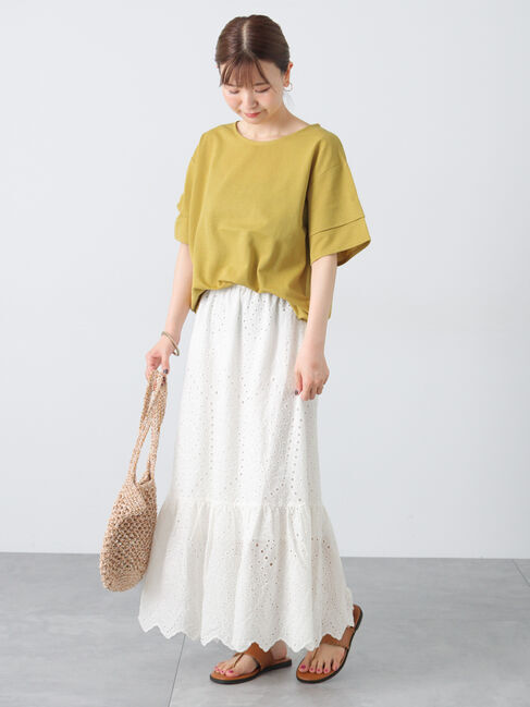 Lugnoncure「プレーティング袖タックTシャツ」|Tシャツ・カットソー|