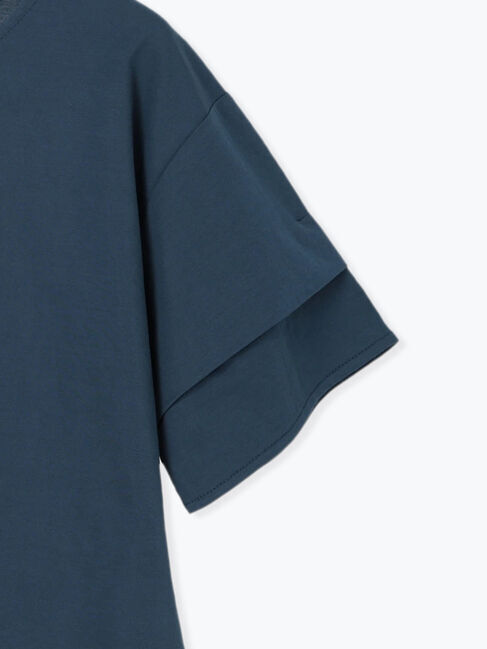 Lugnoncure「プレーティング袖タックTシャツ」|Tシャツ・カットソー|