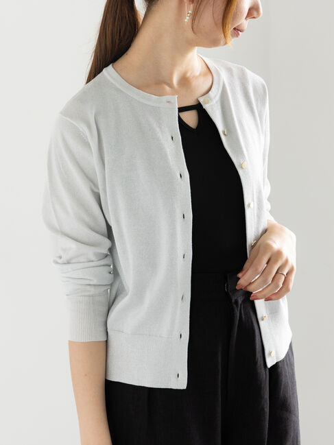 Te chichi「ハイツイストコットンクルーカーディガン」|カーディガン|シルバー
