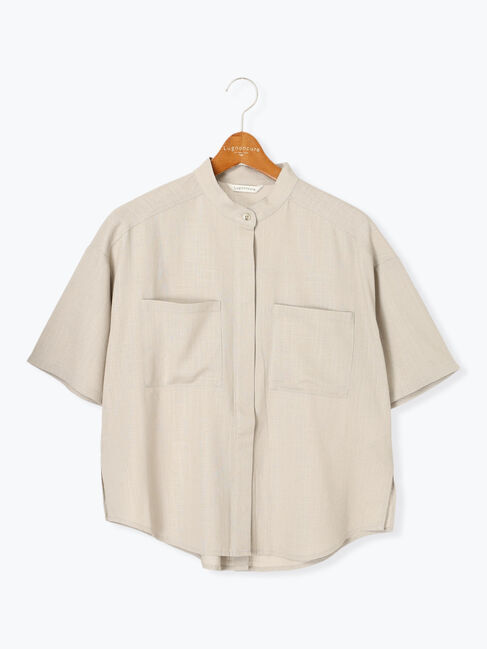 Lugnoncure「【セットアップ可】レーヨン麻半袖シャツ」|シャツ・ブラウス|