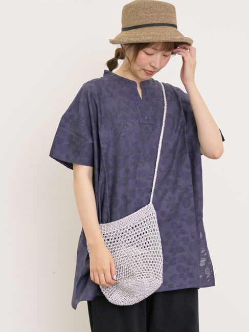 Samansa Mos2「レモン柄ジャカードチュニック」|シャツ・ブラウス|