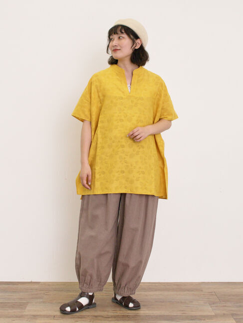 Samansa Mos2「レモン柄ジャカードチュニック」|シャツ・ブラウス|