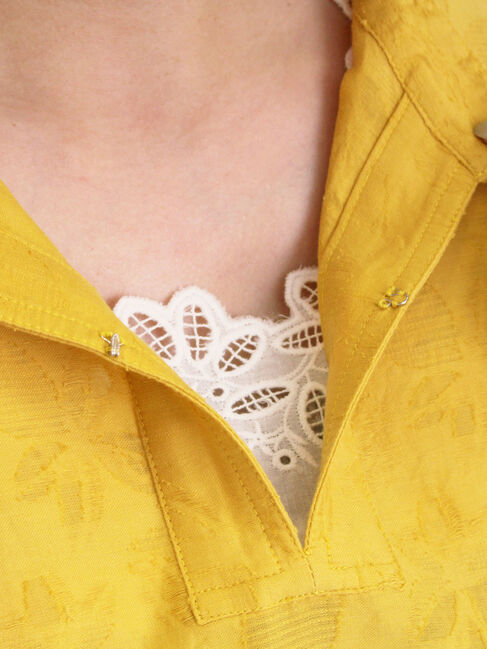 Samansa Mos2「レモン柄ジャカードチュニック」|シャツ・ブラウス|