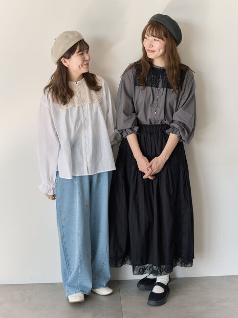 Samansa Mos2「【Cross&times;Staff】レース襟付きブラウス」|シャツ・ブラウス|